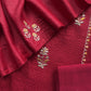 Sahiba 2025 Sangria Red Pintuck Handloom Desi Tussar Suit with Zardosi and Resham Embroidery