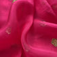 Hot Pink Pure Silk Organza Suit Set With Handcrafted Gold Sequin Work
