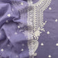 Purple Mul Cotton Suit In Lakhnavi Chikankari Embroidery