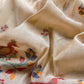 Beige Linen Chanderi Unstitched Suit With Jamdani Weaving