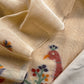 Beige Linen Chanderi Unstitched Suit With Jamdani Weaving