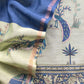 Green With Blue Shikagarh Maheshwari Silk Suit Fabric