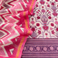 Lavender Gulbahar Pure Maheshwari Silk Unstitched Suit Fabric With Jaipuri Handblock Print