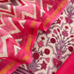 Lavender Gulbahar Pure Maheshwari Silk Unstitched Suit Fabric With Jaipuri Handblock Print