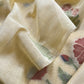Light Yellow Chanderi Dupatta-Suit with Phool Jamdani weaving and gold detailings