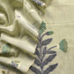 Light Green Chanderi Dupatta-Suit with Phool Jamdani weaving and gold detailings