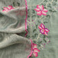Premium quality silk suit with crushed tissue silk dupatta

