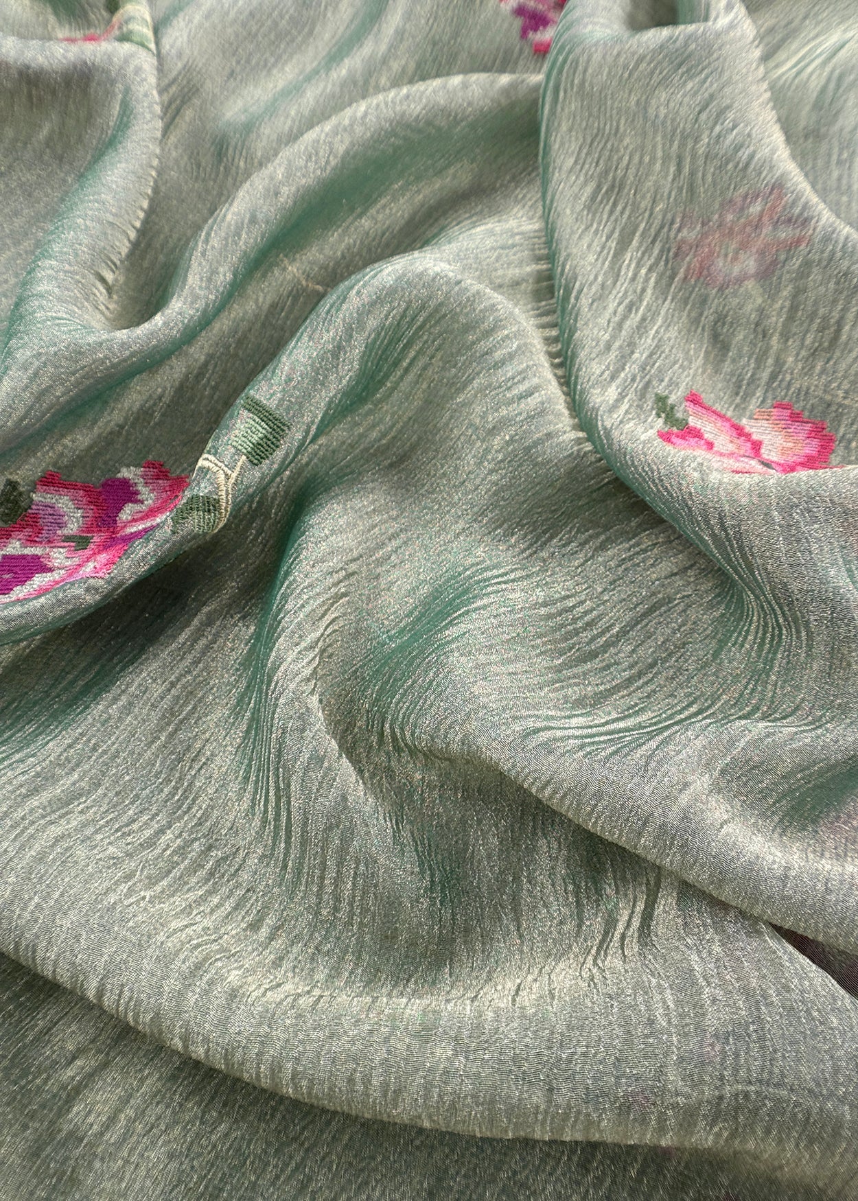 Indian traditional wear unstitched silk fabric


