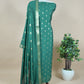 Green Handloom Munga Silk Suit With Zari Weaving