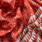 Orange Ikat Print Unstitched Suit In Pure Maheshwari Silk