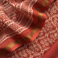 Orange Block Print Handloom Maheshwari Silk Suit Fabric