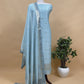 Sky Blue Pure Unstitched Banarasi Silk Suit With Dupatta