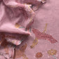 Lavender Pink Pure Mul Chanderi Unstitched Suit With Hand Brushed Embroidery