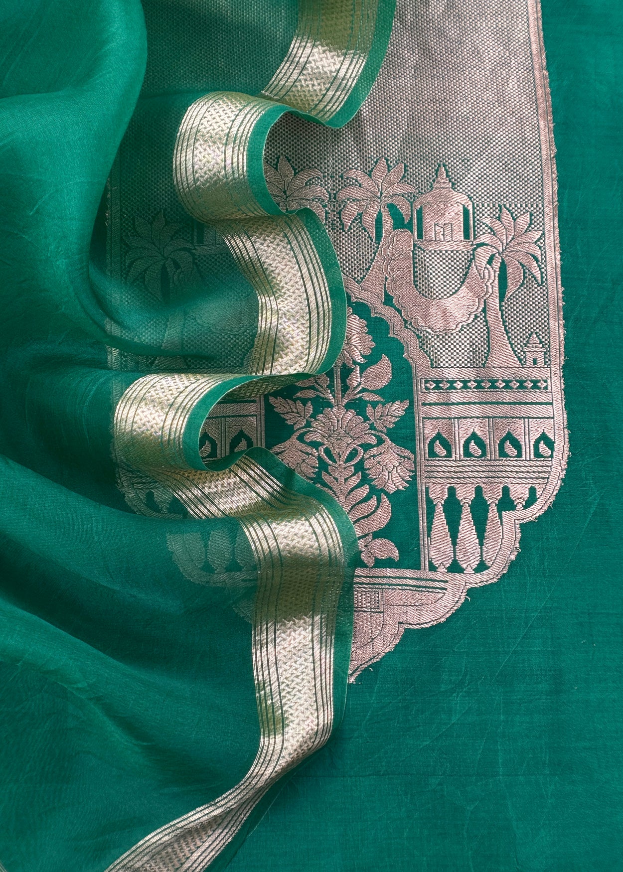 Pure banarasi silk suit with kora silk dupatta

