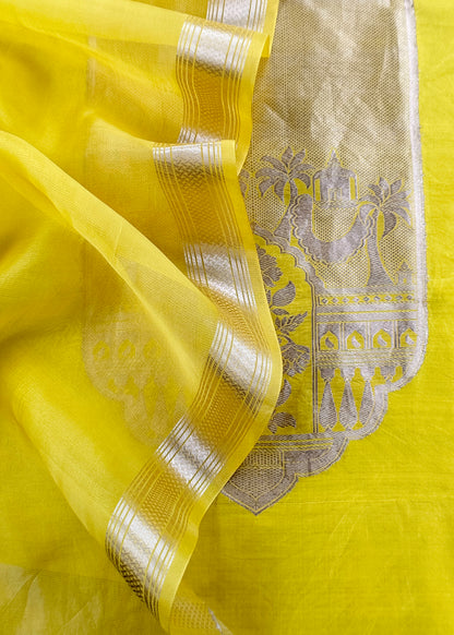Pure banarasi silk suit with kora silk dupatta

