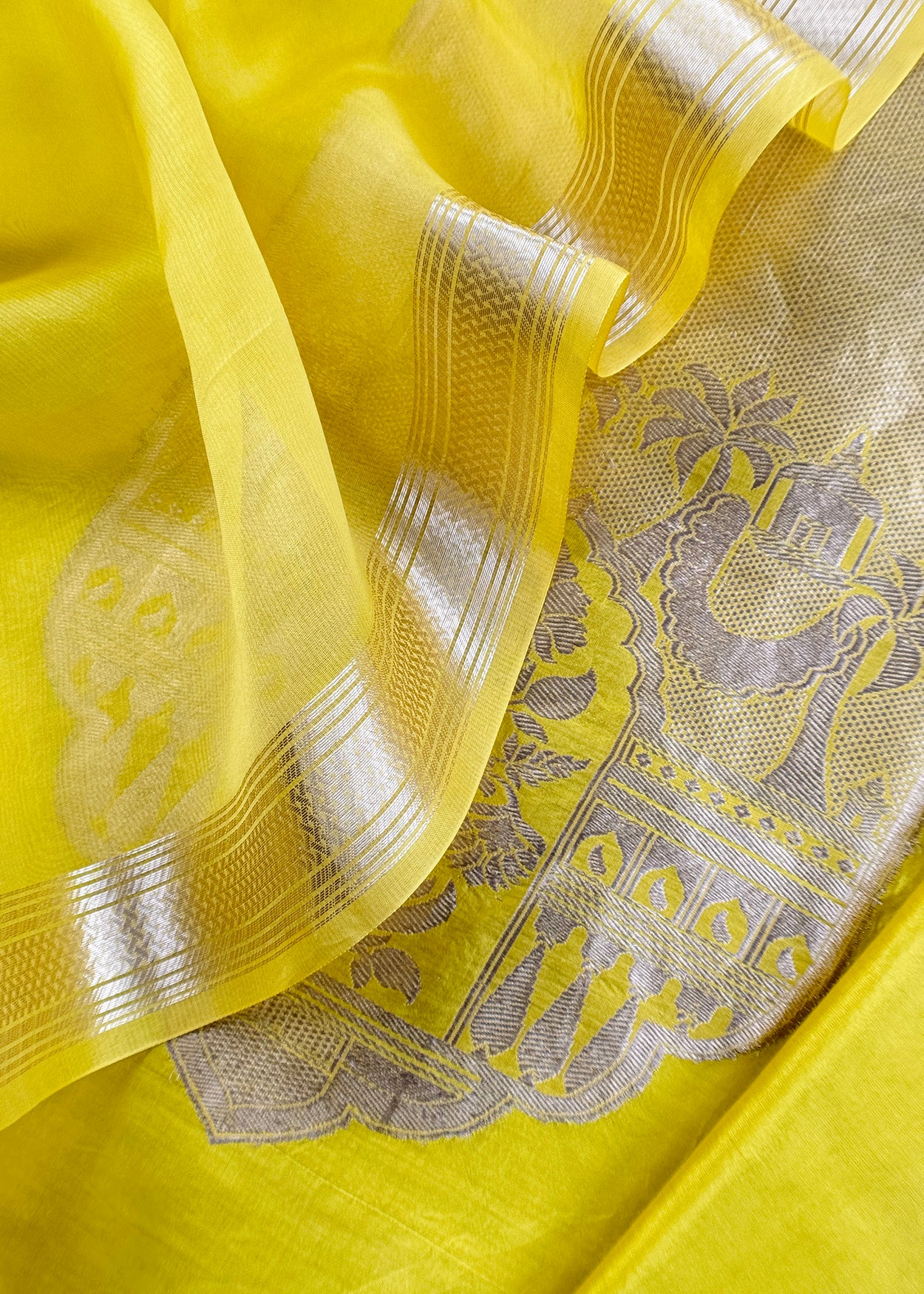 Indian traditional wear unstitched banarasi silk fabric

