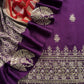 Luxe Royal Purple And Red Handloom Silk Suit With Banarasi Checks And Dabka Dori Handwork