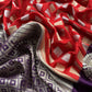 Luxe Royal Purple And Red Handloom Silk Suit With Banarasi Checks And Dabka Dori Handwork