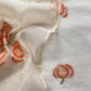 Off White Jamdani Suit With Orange Daffodil In Linen Chanderi Fabric