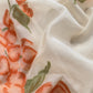 Off White Jamdani Suit With Orange Daffodil In Linen Chanderi Fabric