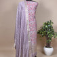 Purple Zari-Weaved Kani Unstitched Suit In Maheshwari Silk