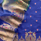 Royal Blue and Green Tyohar luxe Mor Pure Kora Silk Kurta with Double Panel Crushed Tissue Dupatta