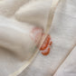 Off White Jamdani Suit With Orange Daffodil In Linen Chanderi Fabric