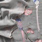 Bluish Gray Pure Mul Parrot Suit With Resham Embroidery, Sequins And Pearls