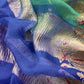 Royal Blue and Green Tyohar luxe Mor Pure Kora Silk Kurta with Double Panel Crushed Tissue Dupatta