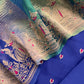 Royal Blue and Green Tyohar luxe Mor Pure Kora Silk Kurta with Double Panel Crushed Tissue Dupatta