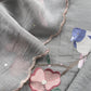 Bluish Gray Pure Mul Parrot Suit With Resham Embroidery, Sequins And Pearls