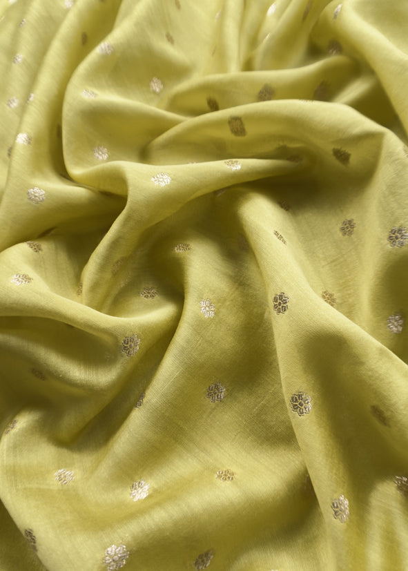 Guldasta 2025 Pear Green Pure Silk Suit With Gold Weaving
