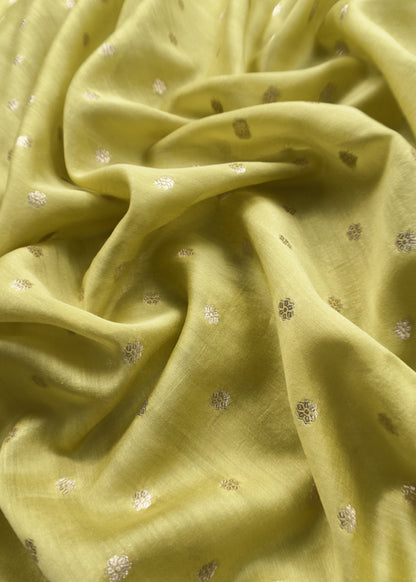 Guldasta 2025 Pear Green Pure Silk Suit With Gold Weaving