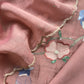 Dusty Pink Pure Mul Parrot Suit With Resham Embroidery, Sequins And Pearls