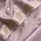 Guldasta 2025 Mauve Pure Silk Suit with gold weaving