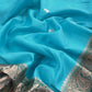 Blue Green Handloom Banarasi Silk Kurta With Kadwa Meenakari Weaving