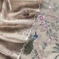 Almond beige Handloom Mul Suit with Peacock Resham Bharwa Embroidery