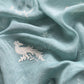 Basil Green Mul Chanderi Suit With Flamingo And Peacock Embroidery