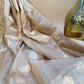 Beige Handloom Tissue Silk Saree With Kadwa Weaving