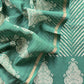 Green Maheshwari Silk Unstitched Suit With Leheriya And Block Print