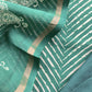 Green Maheshwari Silk Unstitched Suit With Leheriya And Block Print