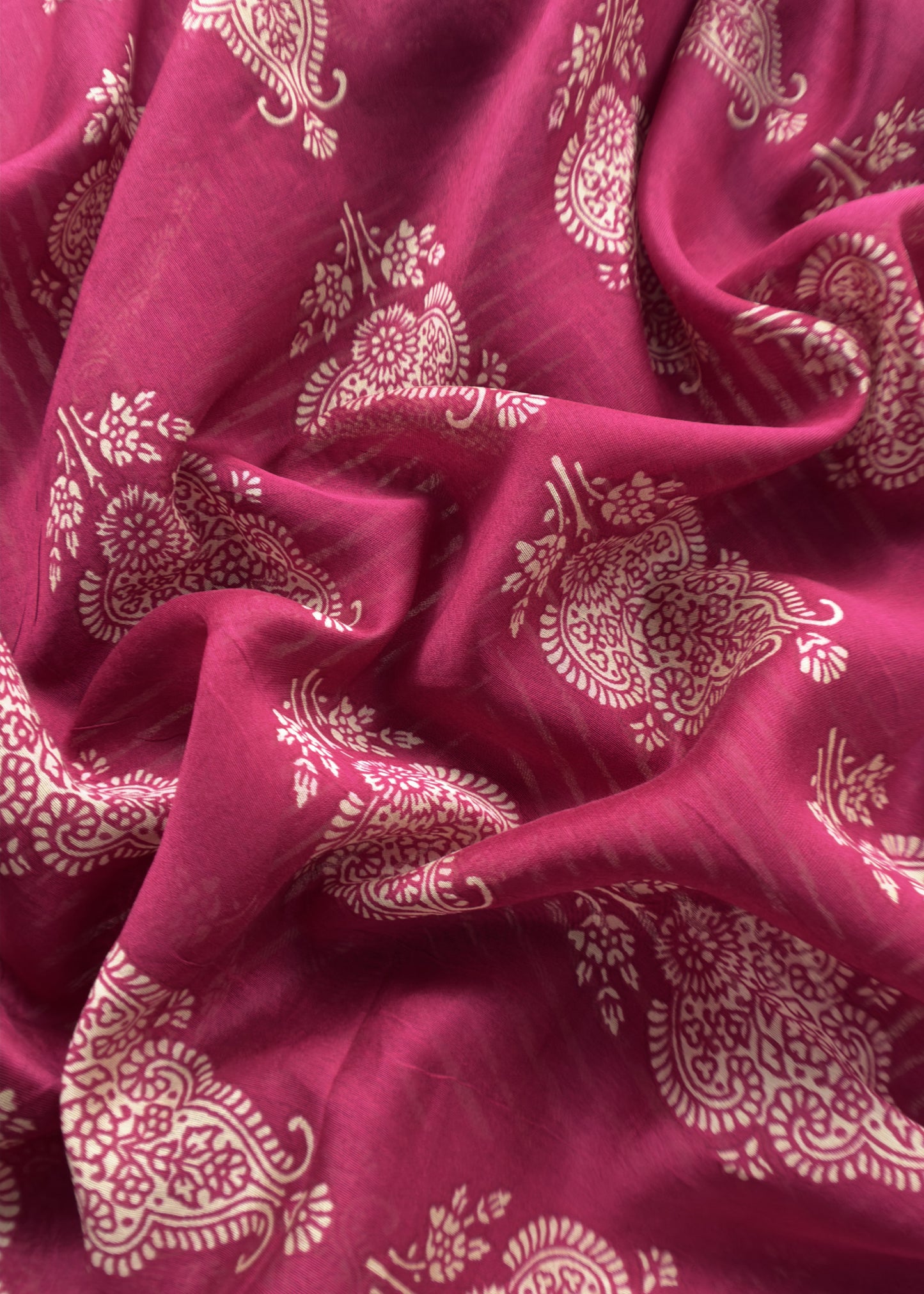 Pink Maheshwari Silk Unstitched Suit With Leheriya And Block Print