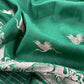 Green Chidiya Handloom Katan Silk Suit Fabric