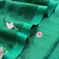 Green Chidiya Handloom Katan Silk Suit Fabric