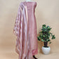 Taffy Pink Designer Pure Brocade Silk kurta And Tissue Silk Dupatta