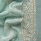Pastel Blue Pure Mul Chanderi Suit With Resham Embroidery