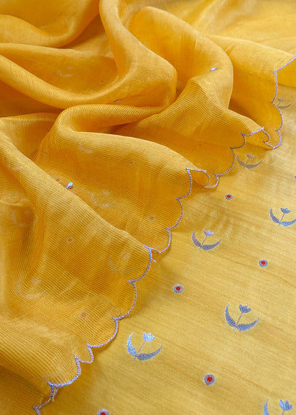 Indian traditional wear unstitched silk fabric

