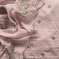 Pink Mul Suit Fabric With Bronze Sequin Embroidery