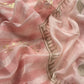 Powder Pink Hand Dyed Linen Kurta And Tabby Dupatta With Gold Foil
