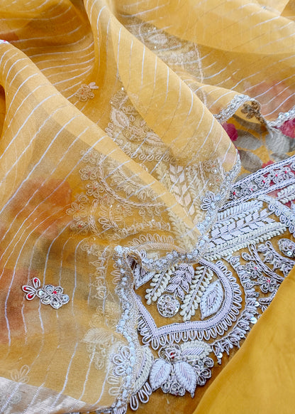 Festive wear tissue silk unstitched suit with duppta

